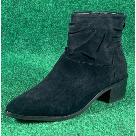 Cole Haan‎ Black Suede Side Zip Ankle Boots Booties Women's Size 9.5 B - Picture 1 of 10